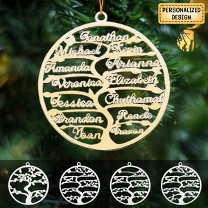 Personalized Family Tree ornament with 1-13 Name Tree of Life ornament Christmas Gift for Mom Grandma