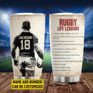 Personalized Rugby Life Lessons Tumbler - Gift For Rugby Lovers