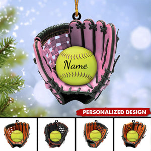 Personalized Softball Gloves Ornament-Gift For Softball Lover-2024 New Release