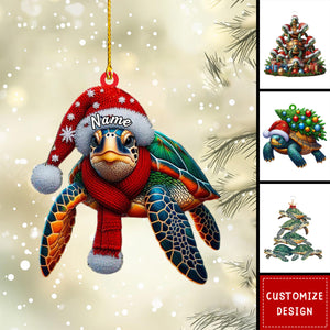 Personalized Christmas Turtle Ornament-Gift for Turtle Lover-2024 New Release