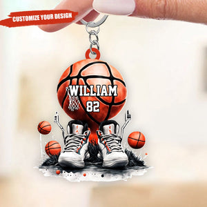 This Is My Basketball And Sneakers Personalized Acrylic Keychain, Gift For Basketball Lovers