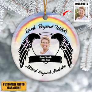 Loved Beyond Worlds Personalized Memory Ceramic Ornament