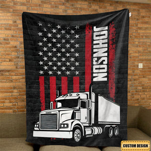 Personalized Trucker Blanket-Gift For Truck Drivers