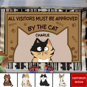 All Visitors Must Be Approved By The Cats - Personalized Doormat