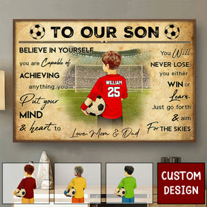 Believe In Yourself - Personalized Football, Soccer Poster, Gift For Football, Soccer Players