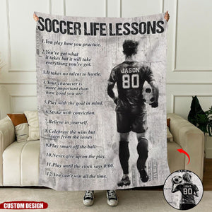 Personalized Motivational Soccer Blanket Gift For Soccer Lovers