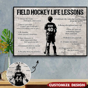 Personalized Field Hockey Life Lessons Poster-Gift For Field Hockey Lovers