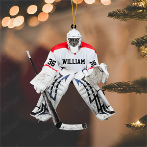 Personalized Hockey Goalie Christmas Ornament - Gift For Hockey Lovers