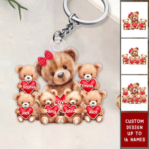 Grandma/ Mama Bear With Little Bear Kids Personalized Acrylic Keychain