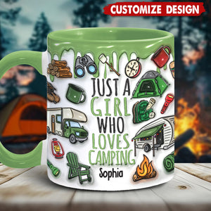 Just A Girl Who Loves Camping - Personalized Camping Accent Mug