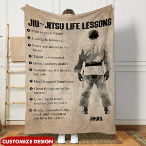 Personalized Jiu Jitsu Life Lessons Blanket - Gift For Jiu Jitsu Lovers