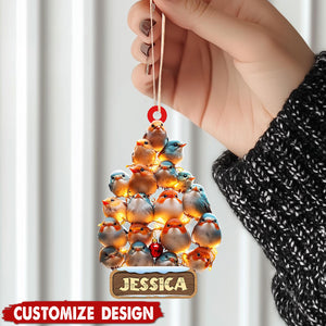 Personalized Robin Christmas Ornament Gift for Bird Lover-2024 New Release