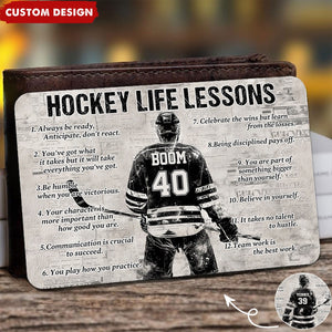 Personalized Hockey Life Lessons Wallet Card - Gift For Hockey Lovers