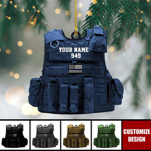 2024 New Release Personalized Bulletproof Police Vest Christmas Ornament Gift For Police