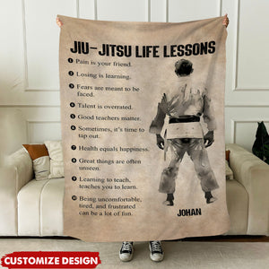 Personalized Jiu Jitsu Life Lessons Blanket - Gift For Jiu Jitsu Lovers