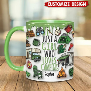 Just A Girl Who Loves Camping - Personalized Camping Accent Mug