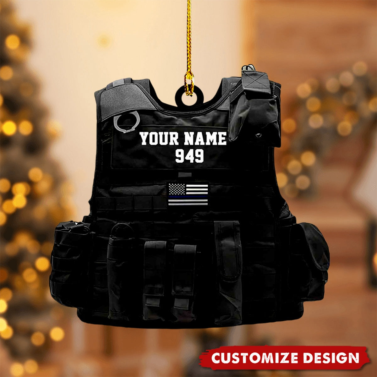 2024 New Release Personalized Bulletproof Police Vest Christmas Ornament Gift For Police