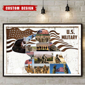 Personalized US Military Photo Collage Poster-Gift For Veterans, Soldiers