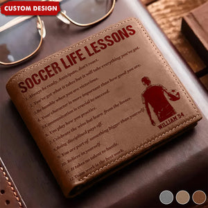 Personalized Soccer Leather Wallet - Gift Soccer Lovers