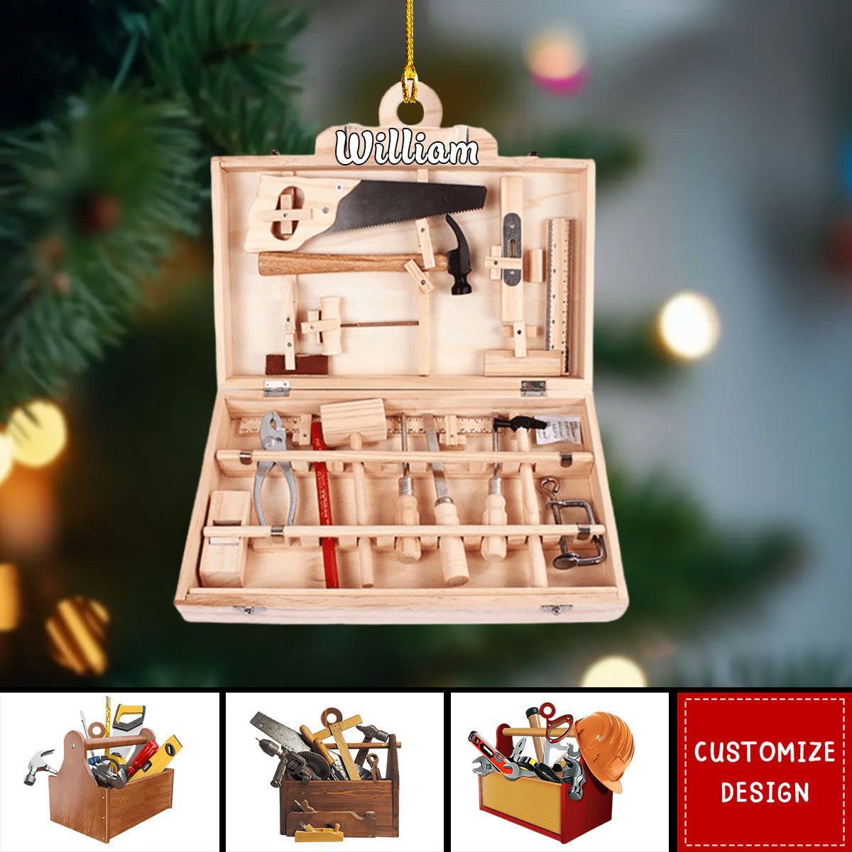 Personalized Carpenter Tool Box Ornament Gift For Carpenter - 2024 New Release