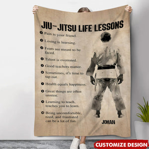 Personalized Jiu Jitsu Life Lessons Blanket - Gift For Jiu Jitsu Lovers