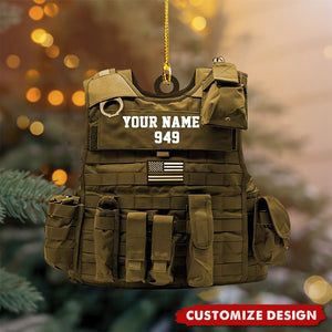 2024 New Release Personalized Bulletproof Police Vest Christmas Ornament Gift For Police