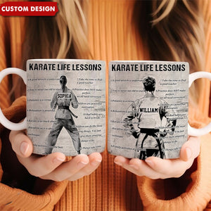 Personalized Karate Life Lessons Mug-Gift For Karate Lovers