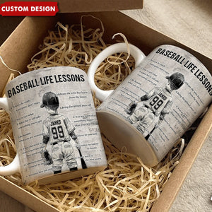 Personalized Kid Baseball Life Lessons Mug - Great Gift For Baseball Lovers