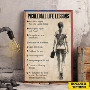 Personalized Pickleball Girl Canvas Poster,Gift For Pickleball Lovers