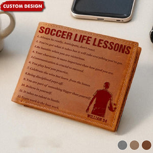 Personalized Soccer Leather Wallet - Gift Soccer Lovers