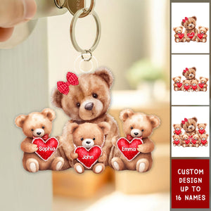 Grandma/ Mama Bear With Little Bear Kids Personalized Acrylic Keychain