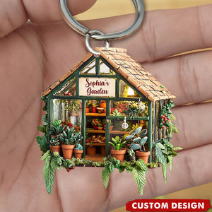 Personalized Greenhouse garden Keychain-Gifts For garden Lovers