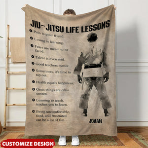 Personalized Jiu Jitsu Life Lessons Blanket - Gift For Jiu Jitsu Lovers