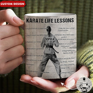 Personalized Karate Life Lessons Mug-Gift For Karate Lovers