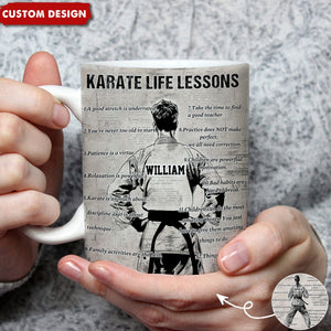 Personalized Karate Life Lessons Mug-Gift For Karate Lovers