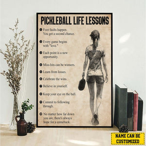 Personalized Pickleball Girl Canvas Poster,Gift For Pickleball Lovers