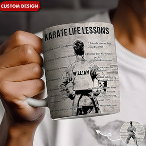 Personalized Karate Life Lessons Mug-Gift For Karate Lovers