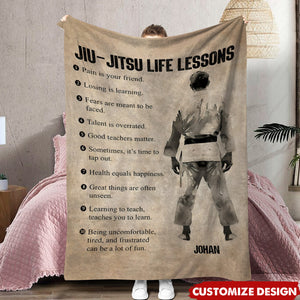 Personalized Jiu Jitsu Life Lessons Blanket - Gift For Jiu Jitsu Lovers