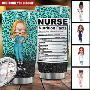 Nurse Nutrition Facts - Personalized Custom Tumbler - Nurse's Day, Appreciation Gift For Nurse