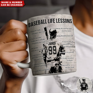 Personalized Baseball Life Lessons Mug - Great Gift For Baseball Lovers