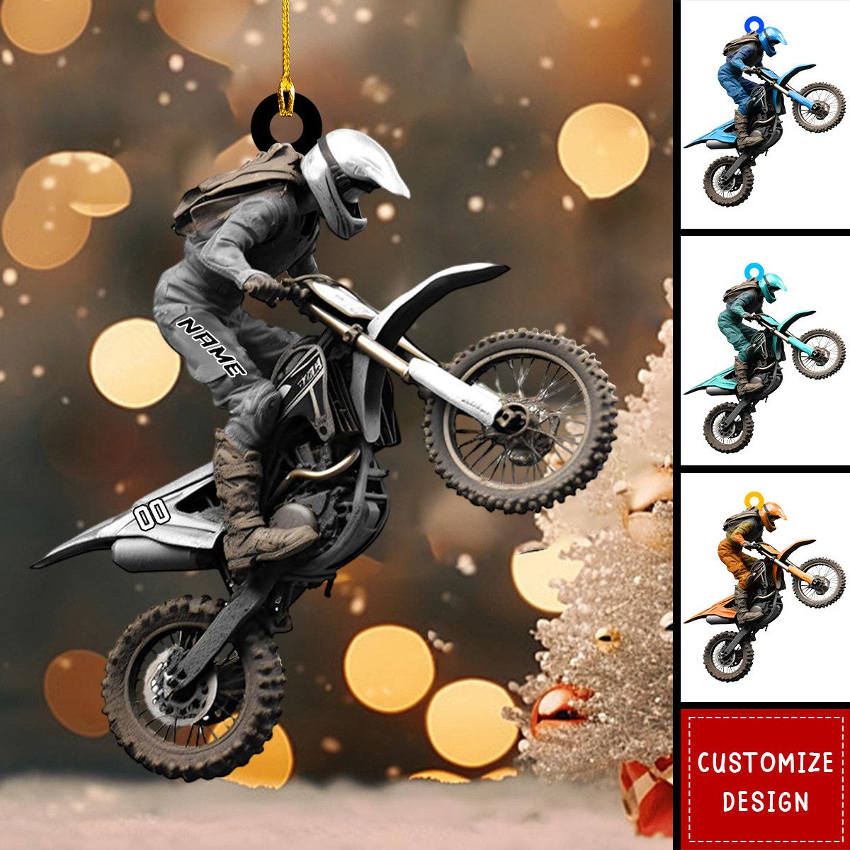 Personalized Dirt Bike Christmas Ornaments Gift for Racing Lovers - 2024 New Release