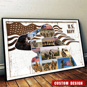 Personalized US Military Photo Collage Poster-Gift For Veterans, Soldiers