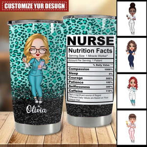 Nurse Nutrition Facts - Personalized Custom Tumbler - Nurse's Day, Appreciation Gift For Nurse