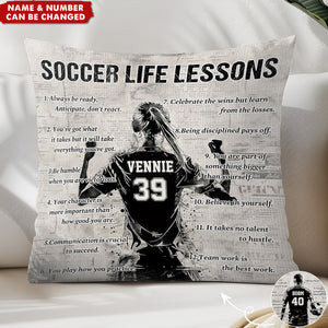 Personalized Soccer Life Lessons Pillow-Gift For Soccer Lovers