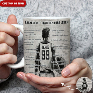 Personalisierte Basketball Junge Mädchen Lebenslektionen Becher-Geschenk für Basketball-Liebhaber