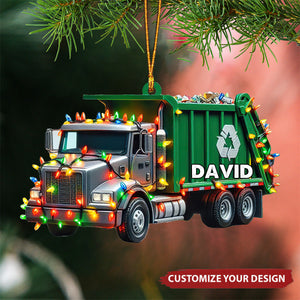 Personalized Garbage Truck Christmas Ornament - 2024 New Release