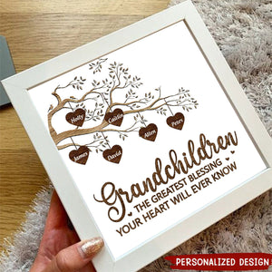 Gifts For Grandma From Granddaughter, Grandson - Nana Gifts Personalized Light Up Shadow Box