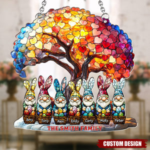 Happy Easter - Personalized Family Window Hanging Suncatcher Ornament