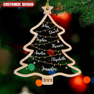 2024 New Release - Wish You A Wonderful Christmas - Family Personalized Custom Ornament - Acrylic Custom Shaped - Christmas Gift For Family Members