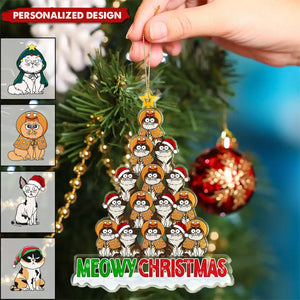 2024 New Release Meowy Catmas Funny Cartoon Cats - Personalized Acrylic Ornament